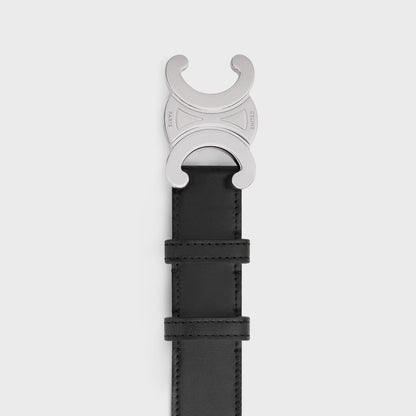 Cintura Triomphe 30 mm in pelle di vitello vintage nero uomo