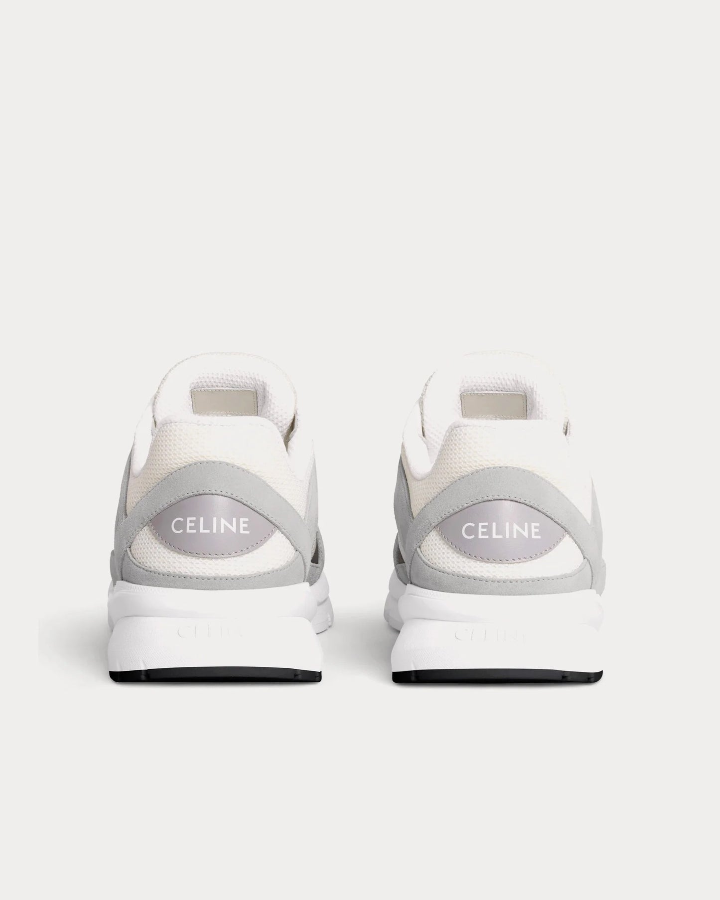 CR-03 Runner sneakers basse grigie in mesh pelle scamosciata e pelle di vitello