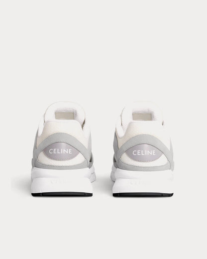 CR-03 Runner sneakers basse grigie in mesh pelle scamosciata e pelle di vitello