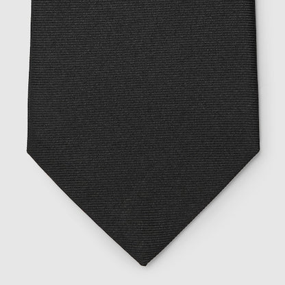 Black jacquard silk tie with GG clamp