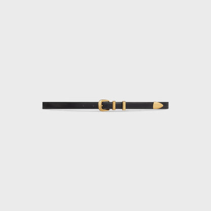 Cintura Western da 18 MM in pelle Taurillon Nero