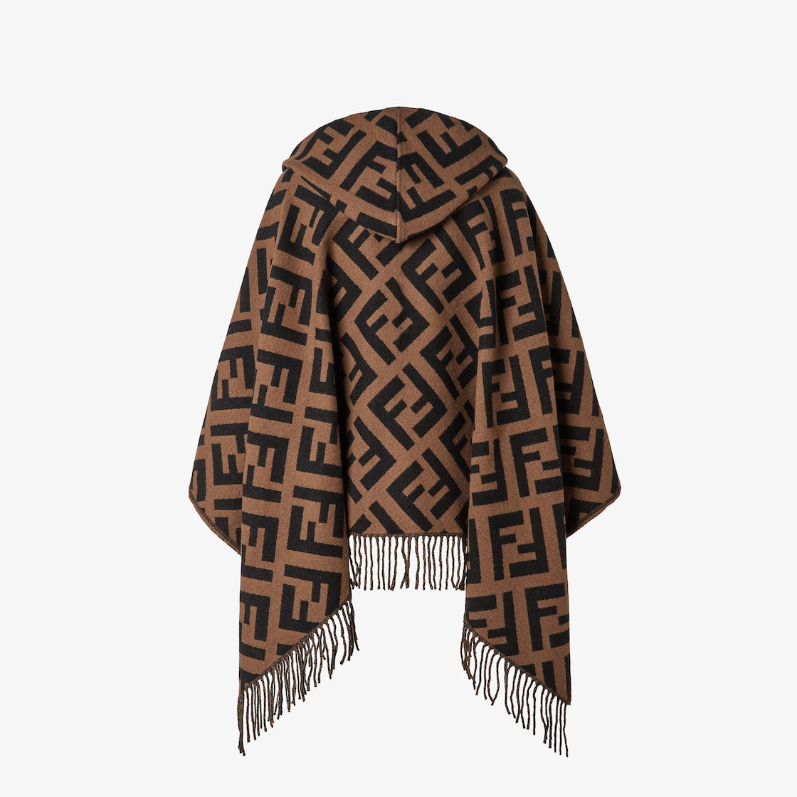 Women's brown cashmere poncho