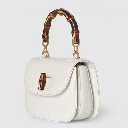 White leather GG Bamboo 1947 mini bag