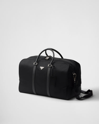 Black Saffiano Leather and Nylon Travel Bag 45