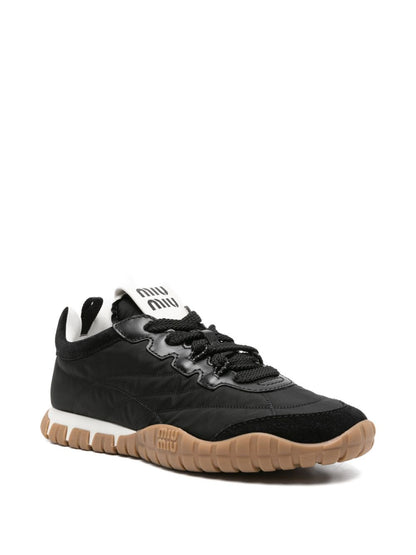 Black panelled trainers