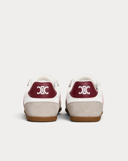 Jogger with Triomphe Signature Suede Calfskin Optic White / Burgundy / Dark Grey Low Top Sneakers