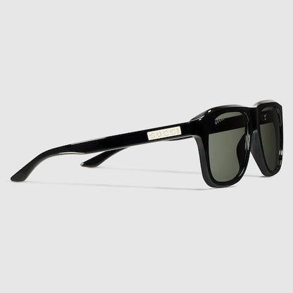 Men's black square sunglasses