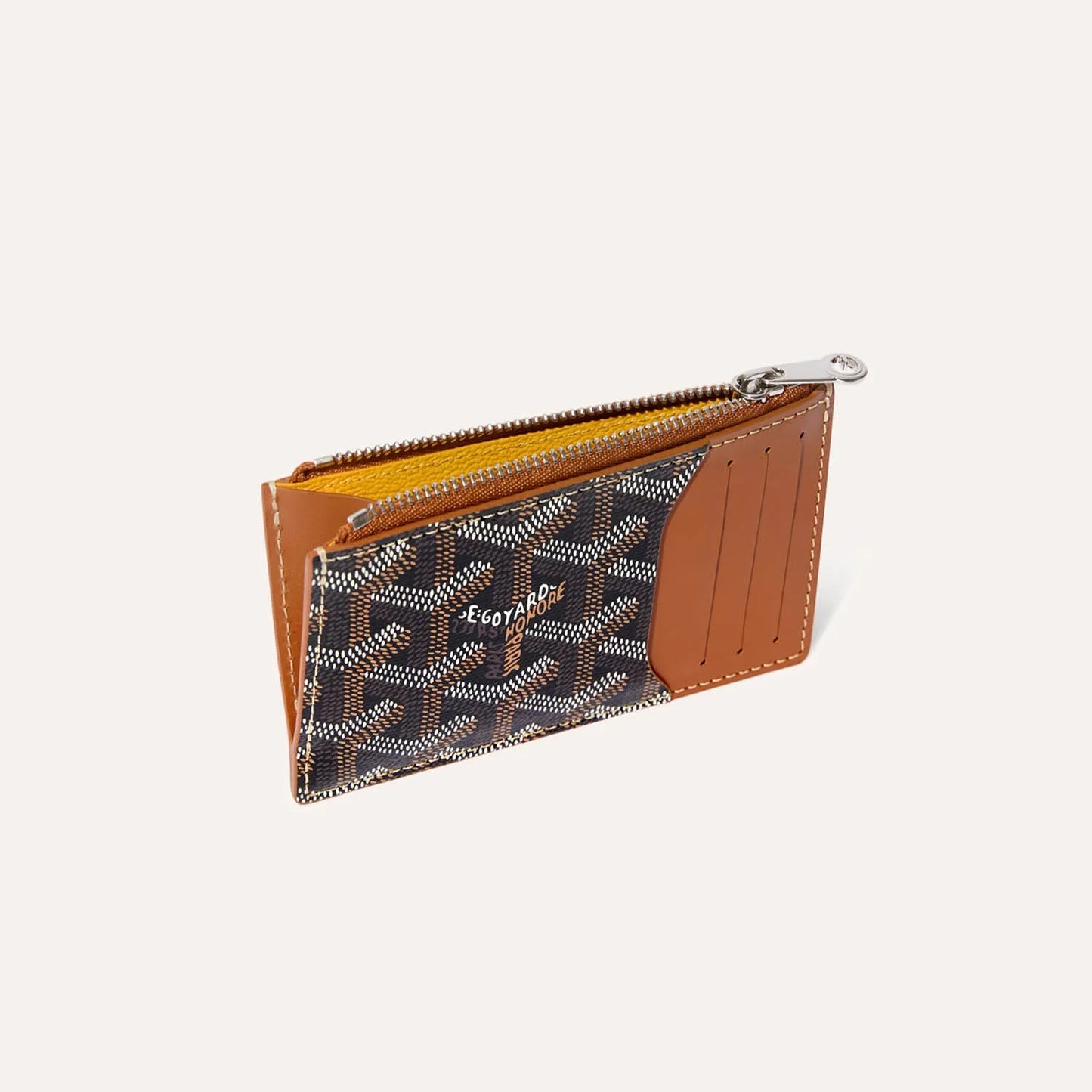 Bourbon zipped card holder Black & Tan
