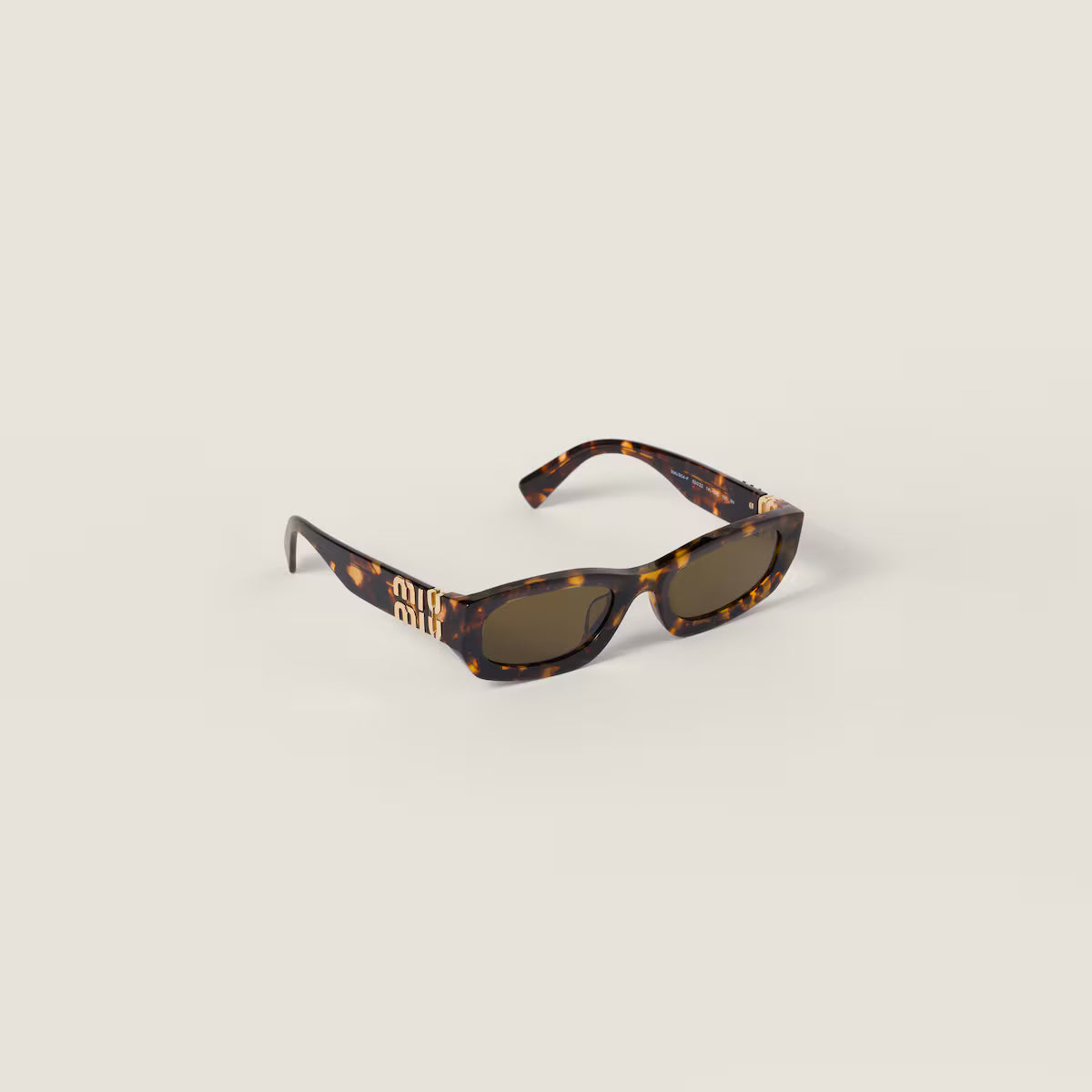 Miu Glimpse low-shape honey tortoiseshell sunglasses with Loden Green lenses