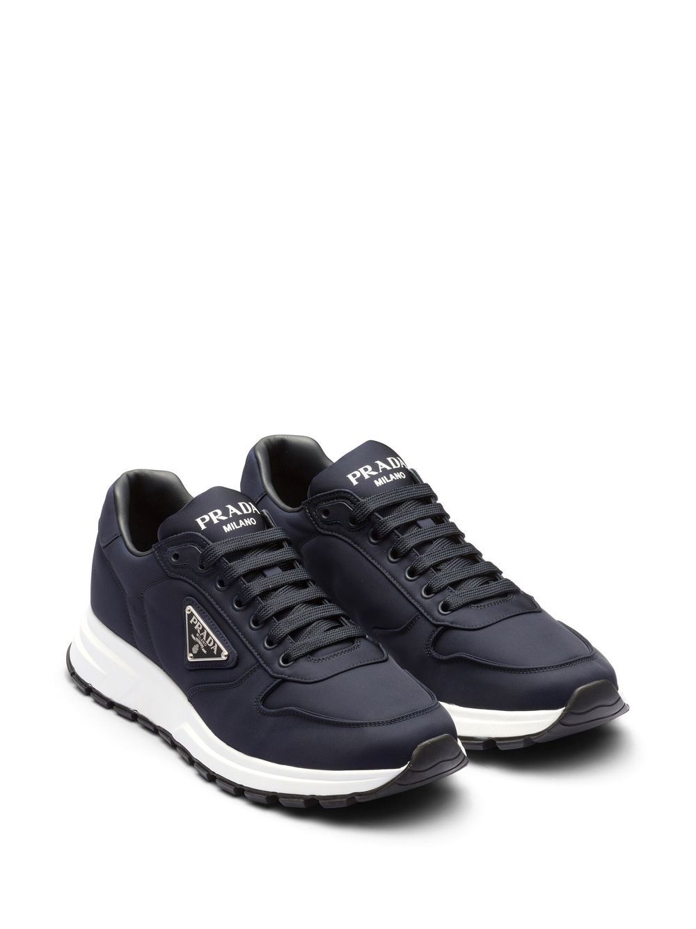 Sneakers basse con logo stampato blu navy