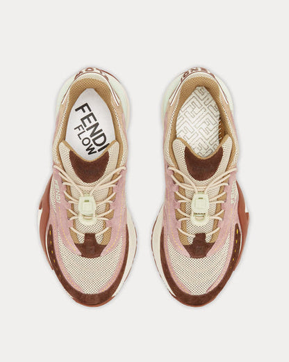 Flow Mesh & Suede Brown Low Top Sneakers