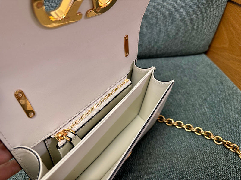 Borsa a tracolla piccola in pelle Bianca