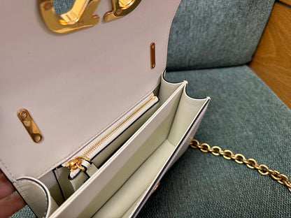 Borsa a tracolla piccola in pelle Bianca