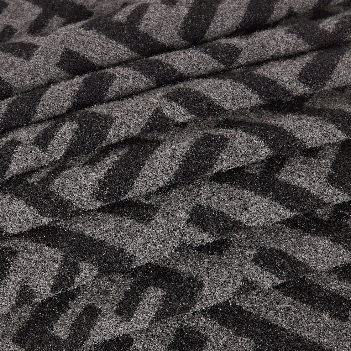 Men's grey and black FF cashmere scarf