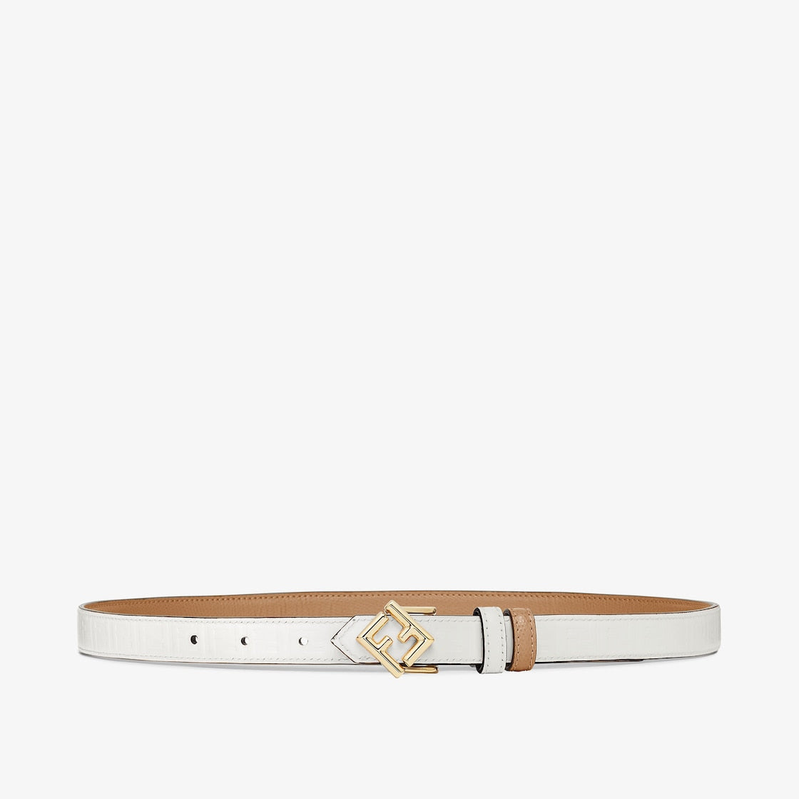 Women's reversible beige leather belt