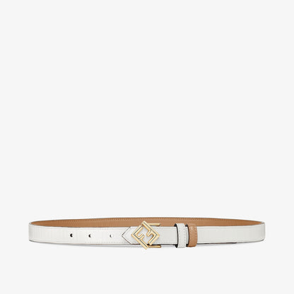 Women's reversible beige leather belt