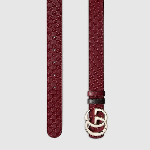 Women's GG Marmont reversible belt in red and black