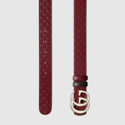 Women's GG Marmont reversible belt in red and black