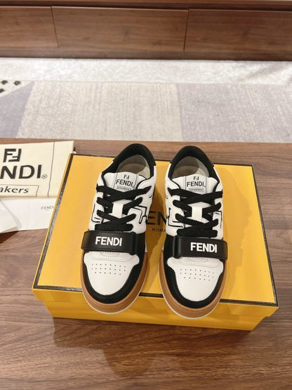 Match Low Top Sneakers in Black/White Leather