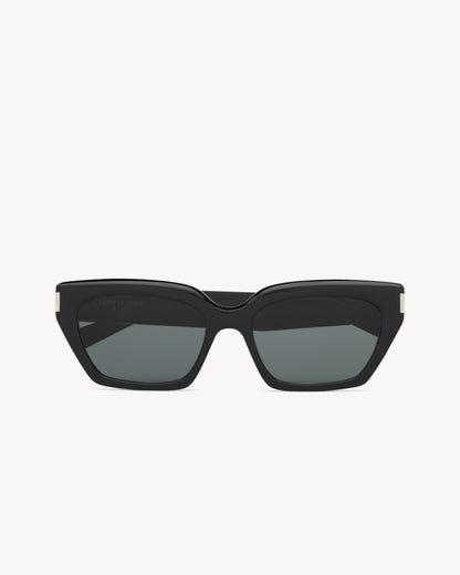 WOMEN'S GEOMETRIC CAT-EYE SUNGLASSES WITH BLACK ACETATE FRAME