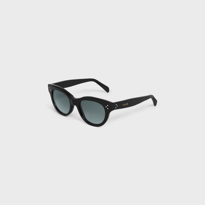 Occhiali da sole rotondi S332 in acetato nero donna
