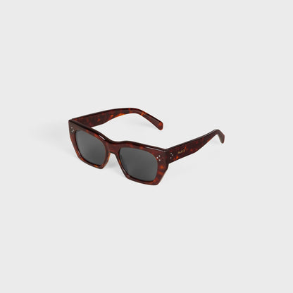 Occhiali da sole cat-eye S342 in acetato avana rosso donna