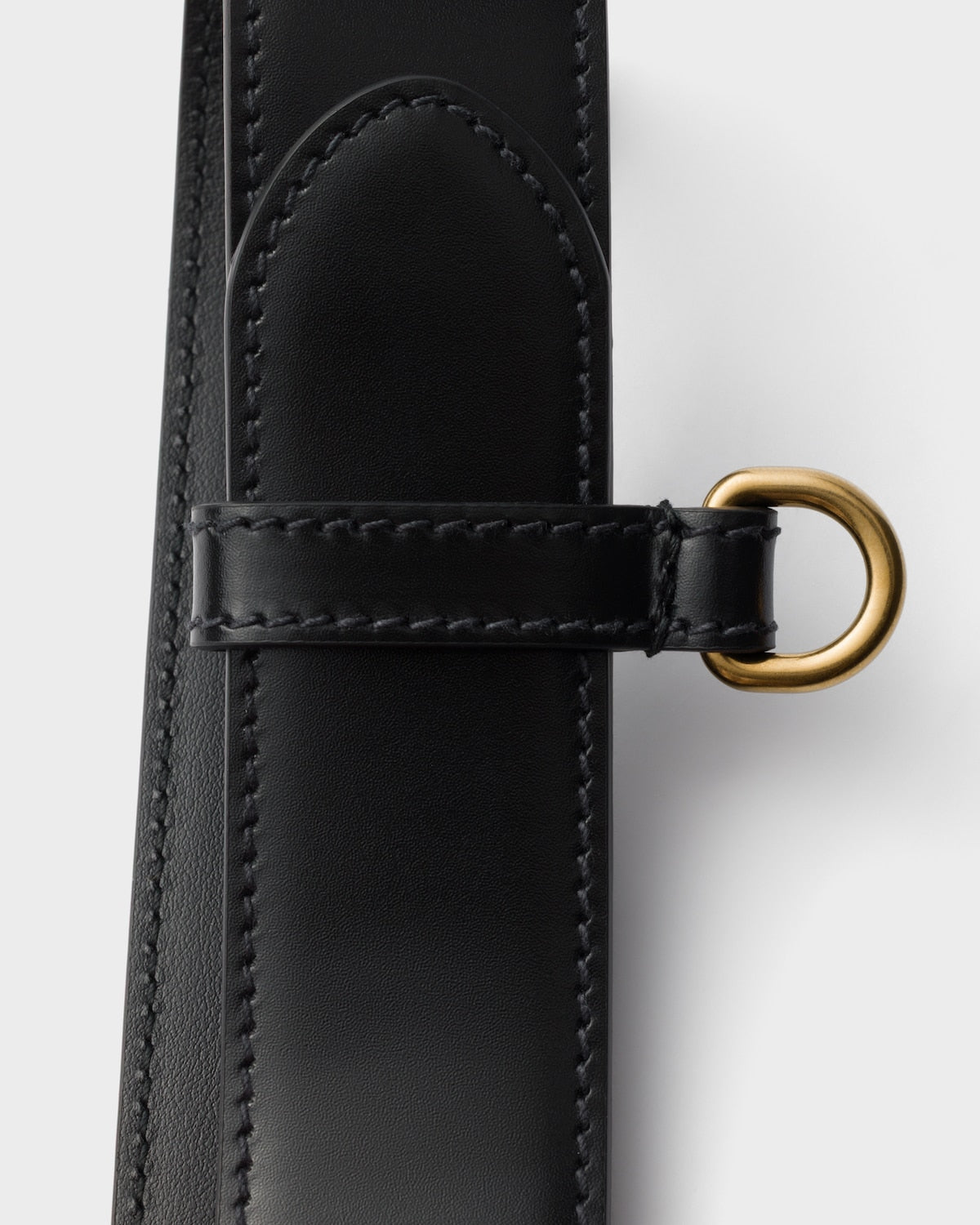 Women's black leather belt