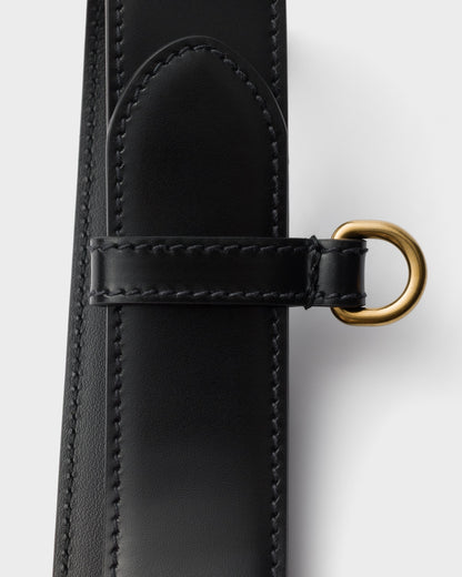 Women's black leather belt