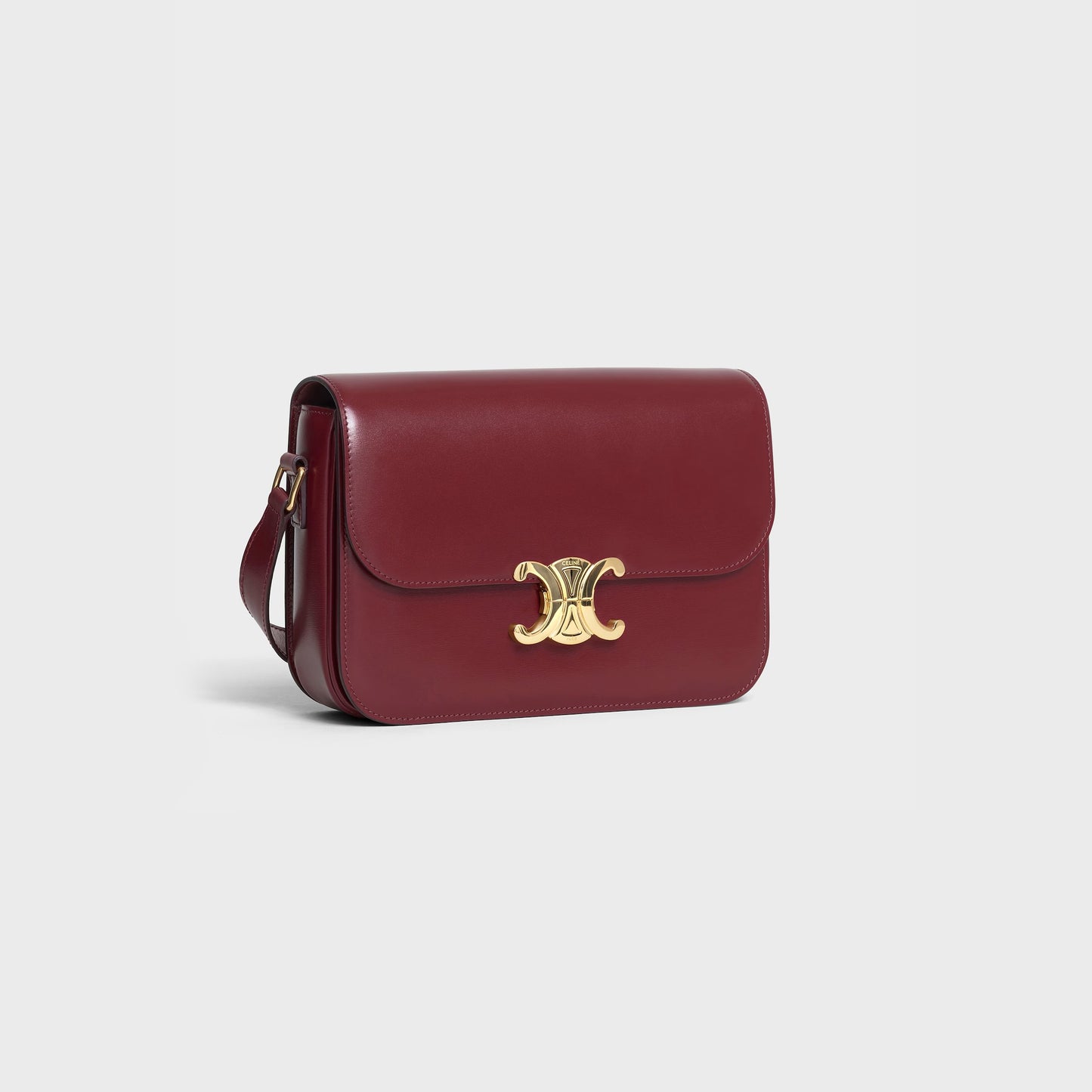 Borsa Triomphe Classique in pelle di vitello lucida BORDEAUX CHIAR