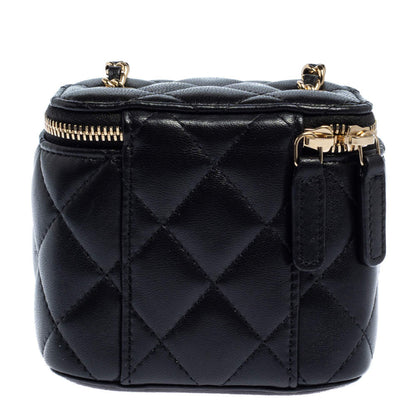 Vanity case con catena Mini Lambskin Nero