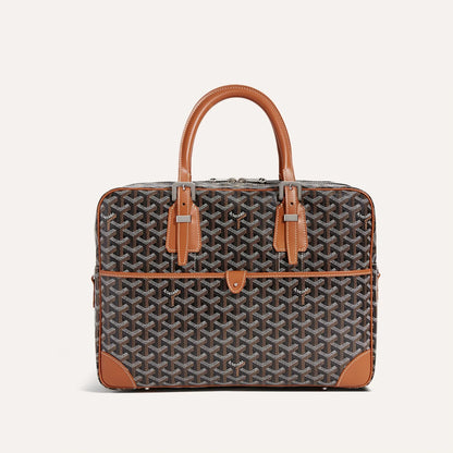 Ambassade MM Document Case Black & Tan