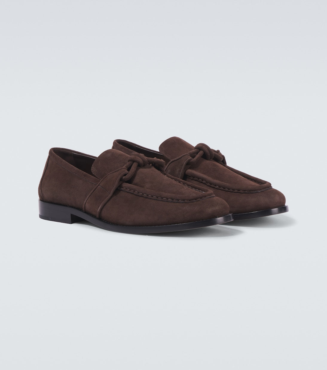 Astaire Knot brown suede loafers