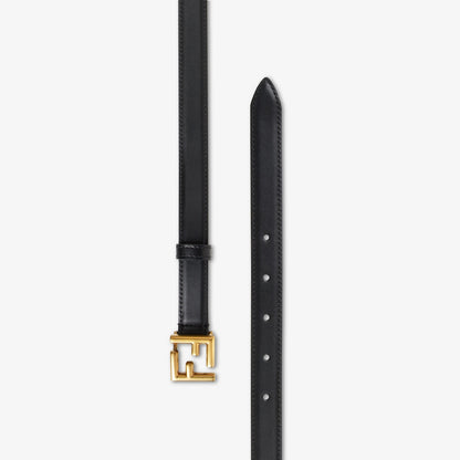 Women's black leather belt