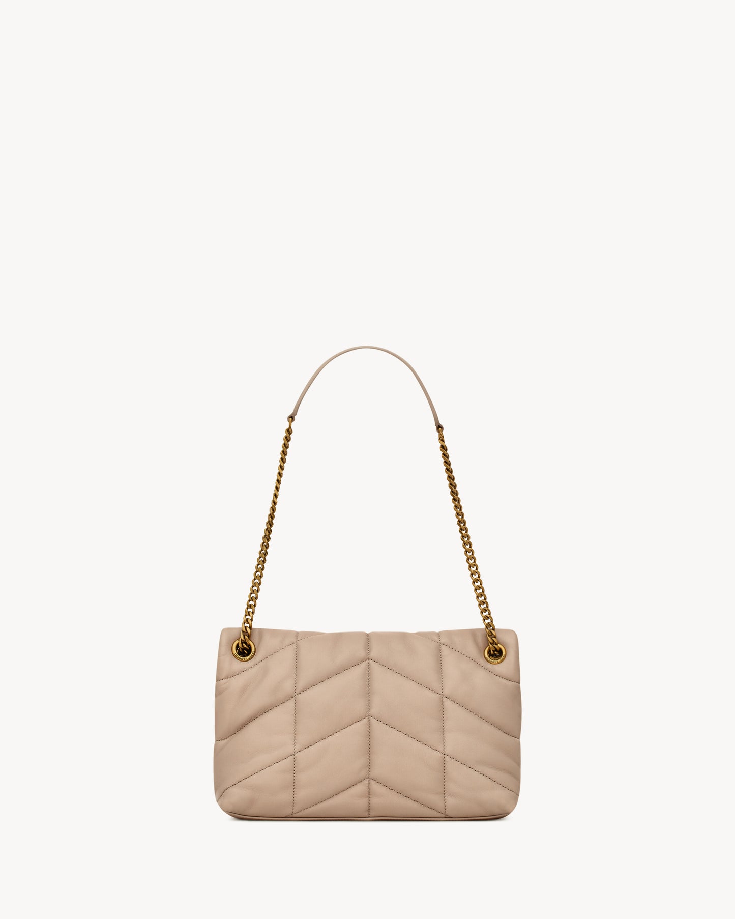 Puffer Small in dark beige lambskin