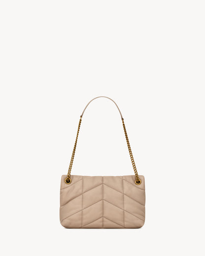 Puffer Small in dark beige lambskin