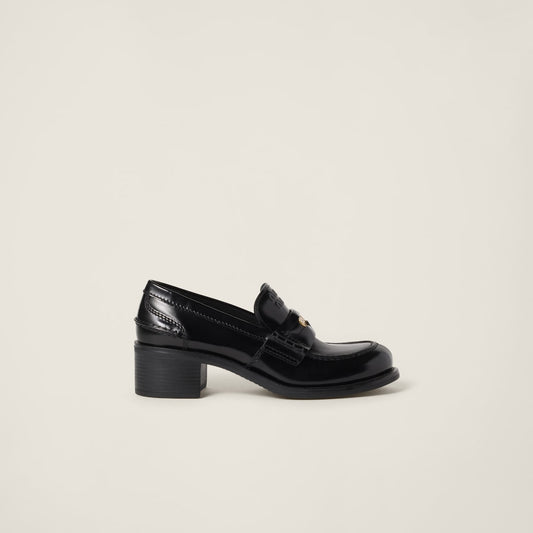 Mocassini alto in pelle spazzolata nero