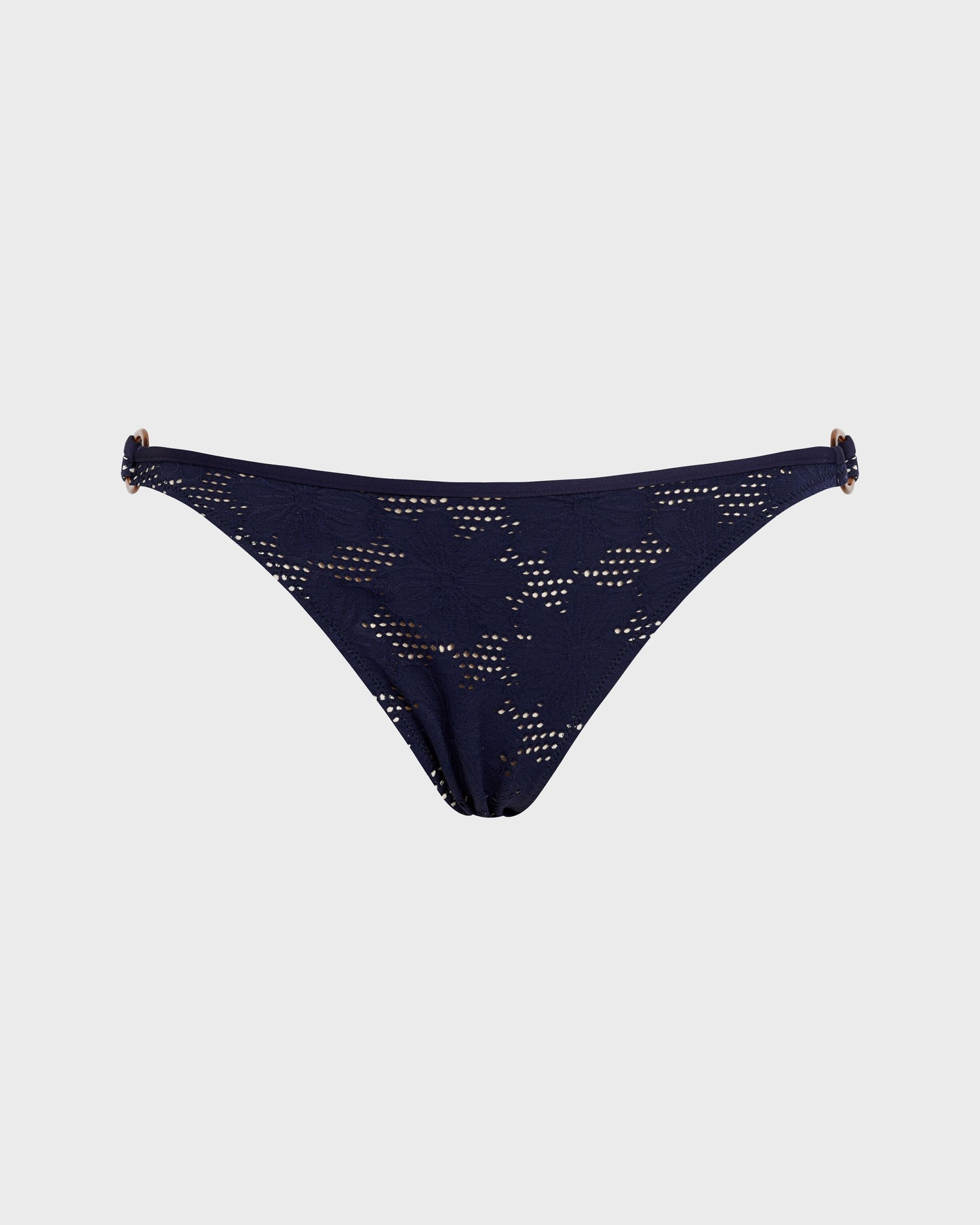 Bikini set donna a triangolo in jacquard Fleur blu marine