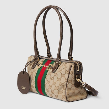 Mittelgroße Handtasche Beige und Braun