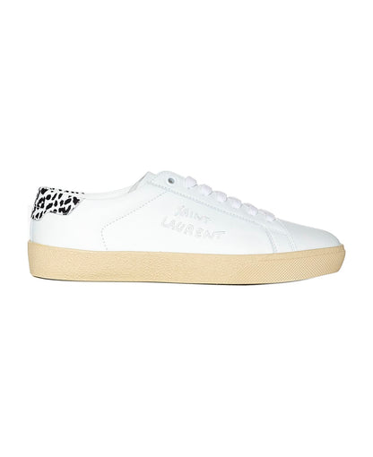 White Court Classic sneakers with leopard heel tab