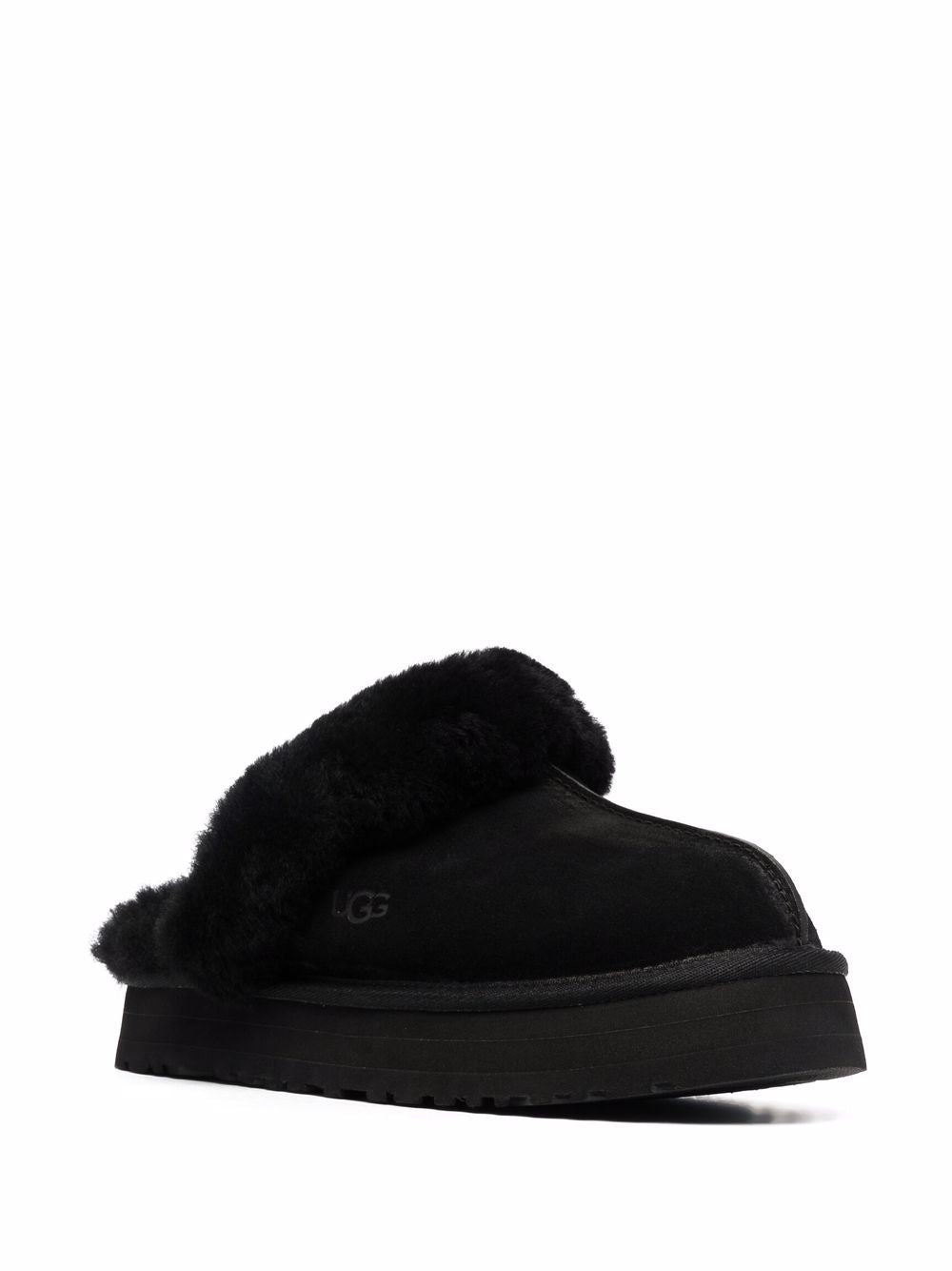 Pantofole foderate in shearling nere