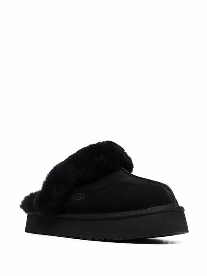 Pantofole foderate in shearling nere