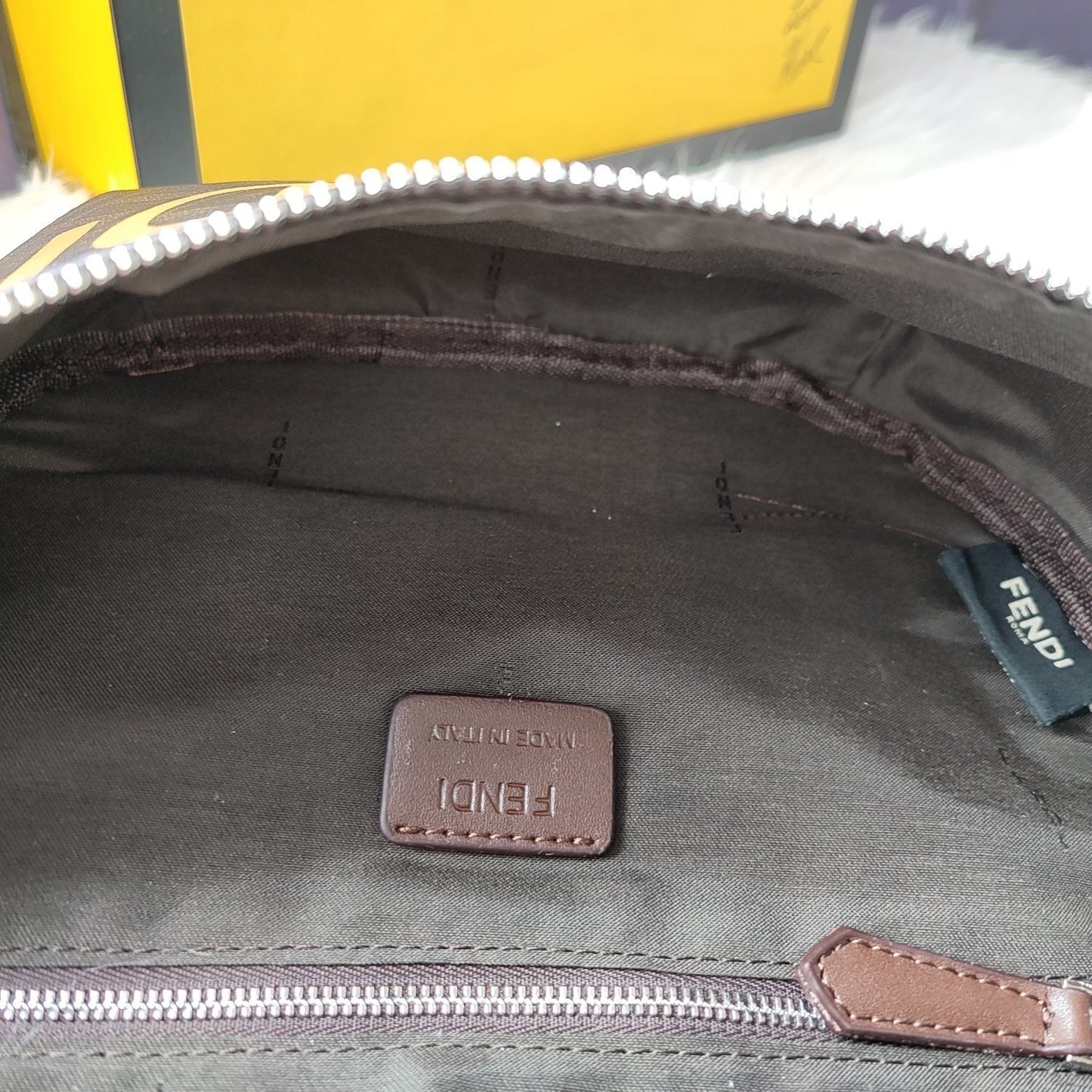 Zucca FF marsupio marrone jacquard