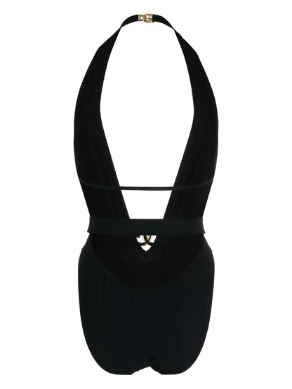 Costume intero con logo e placca nero