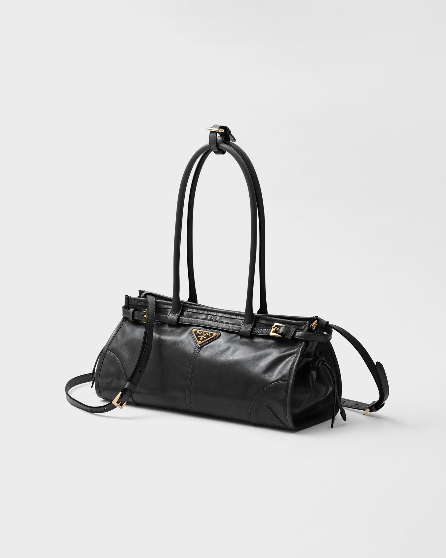 Bonnie medium black leather handbag