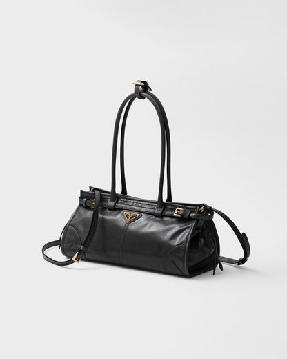 Bonnie medium black leather handbag