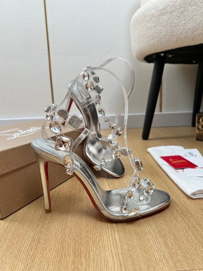 Rosalie Jewel 100 Crystal-Embellished Sandali Bianca