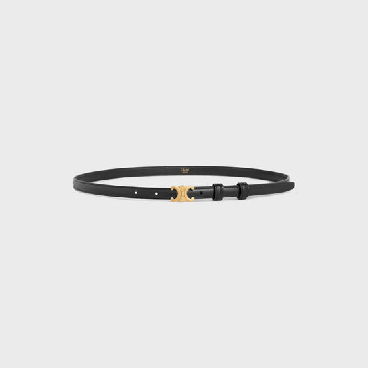 Damen Triomphe Gürtel 13 MM aus schwarzem Taurillon-Leder