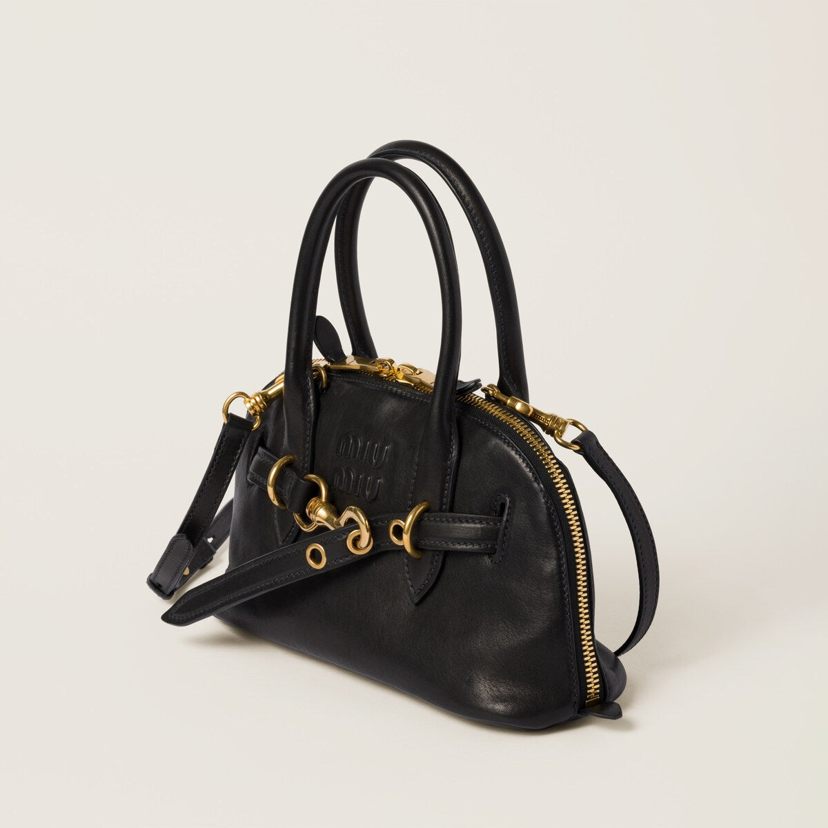 Aventure small black nappa leather bag
