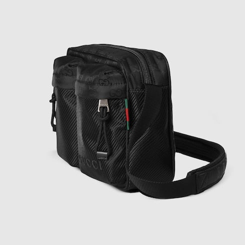 Borsa a tracolla Gucci Nexus misura piccola nylon nero