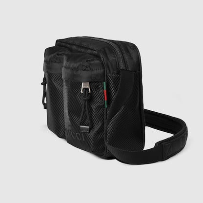 Borsa a tracolla Gucci Nexus misura piccola nylon nero